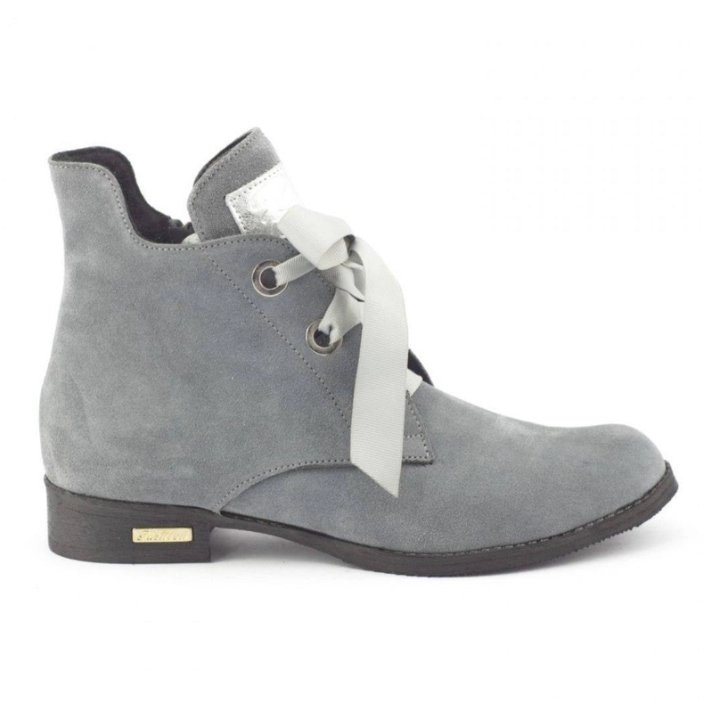 Olivier Flóra szürke csizma szalaggal