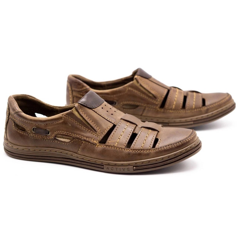 Polbut Férfi áttört cipő 06 nyári barnára barna