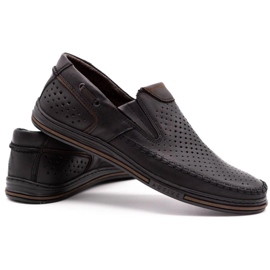 Polbut Férfi bőr nyári nyári cipő 09 fekete, barna nyárra sokszínű