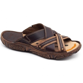Lemar Férfi bőr papucs 1654 barna