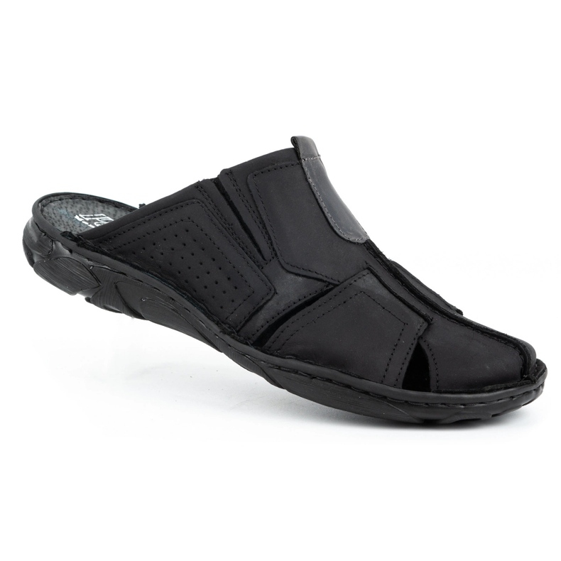 Polbut Férfi bőr papucs 312 fekete