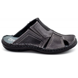 Polbut Férfi bőr papucs 312 szürke