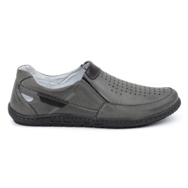 Olivier Szürke férfi bőrcipők nyárra 602