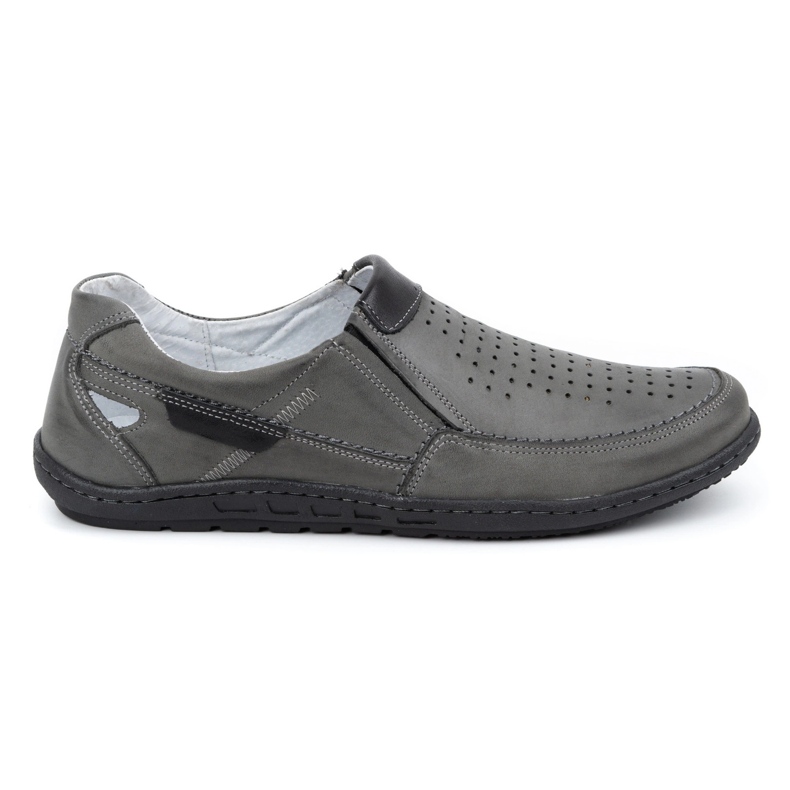 Olivier Szürke férfi bőrcipők nyárra 602