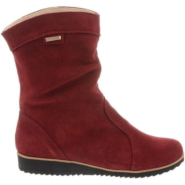 Olivier Emi Burgundy melegített bőrcsizma piros