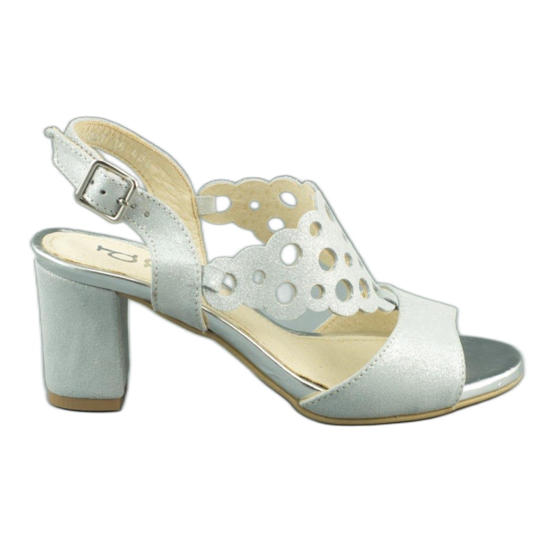 Dolce Pietro Női velúr szandál a postán 2083 fehér és ezüst színben sokszínű