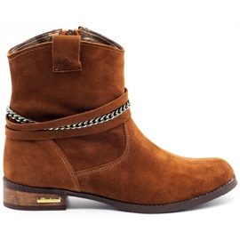 Olivier Női csizma Luna piros lánccal szigetelve narancs