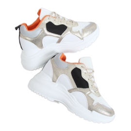 Fehér és arany ékű sportcipő 3171 Gold aranysárga Fehér és arany ékű sportcipő 3171 Gold aranysárga