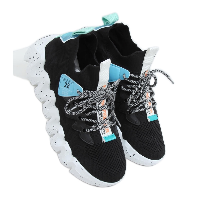 Fekete NB387 Fekete magas talpú sportcipő