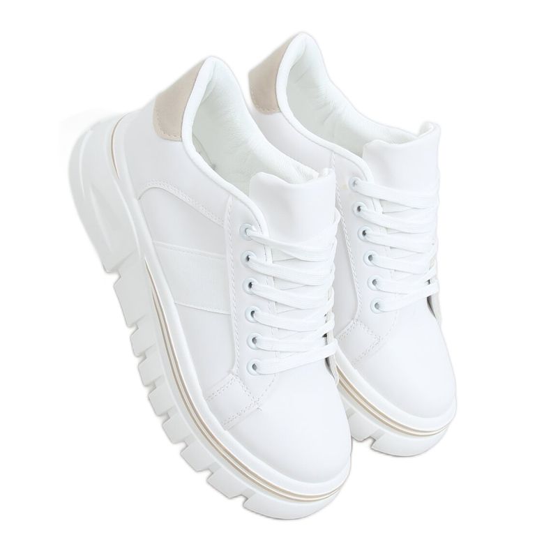 Fehér NB382P bézs színű, magas talpú cipők