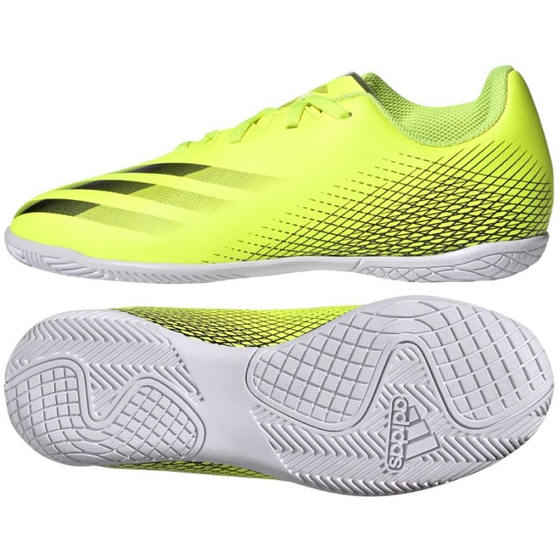 Adidas X Ghosted.4 Jr FW6923 futballcipőben zöld, sárga neon zöld Adidas X Ghosted.4 Jr FW6923 futballcipőben zöld, sárga neon zöld
