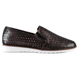 Kylie Fényes áttört sliponok barna