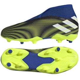 Adidas Nemeziz.3 Ll Fg Jr FY0819 futballcipő fehér, fekete, kék, sárga fekete