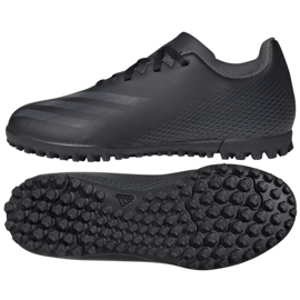 Adidas X Ghosted.4 Tf Jr FX9475 futballcipő fekete fekete Adidas X Ghosted.4 Tf Jr FX9475 futballcipő fekete fekete