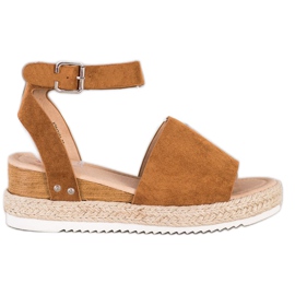 Kylie Camel Wedge szandál barna