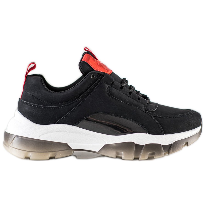 SHELOVET Fekete öko bőr cipők