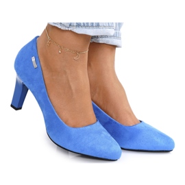 PJ1 Klasszikus szivattyúk egy bárban Suede Blue Eleanor kék