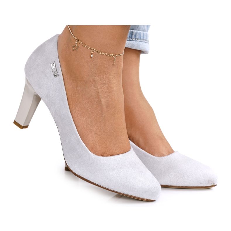 PJ1 Klasszikus szivattyúk egy pillér Suede szürke Eleanor