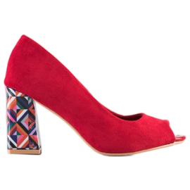 Sabatina Szivattyúk Mintás Sarokkal piros