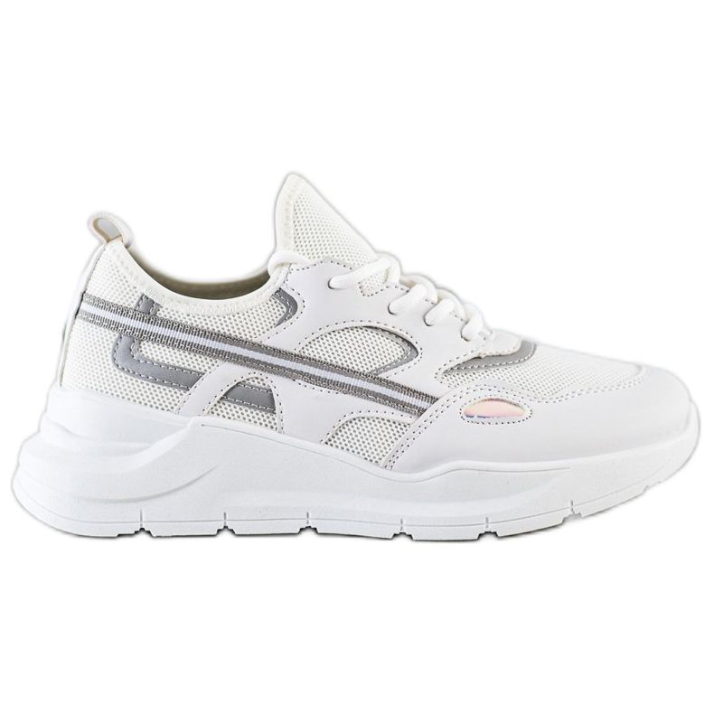 SHELOVET Alkalmi fehér cipők szürke