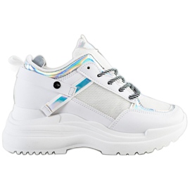 Marquiz Wedge Cipők fehér ezüst