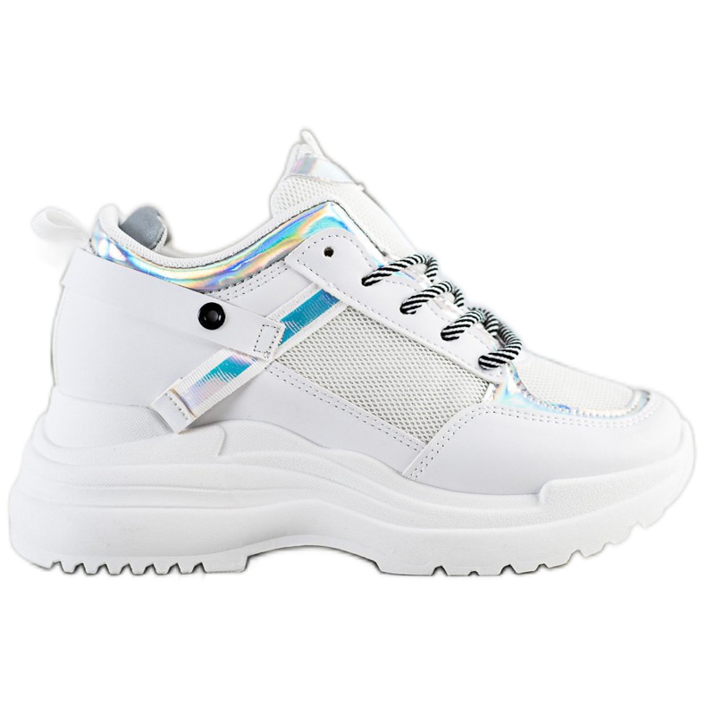 Marquiz Wedge Cipők fehér ezüst