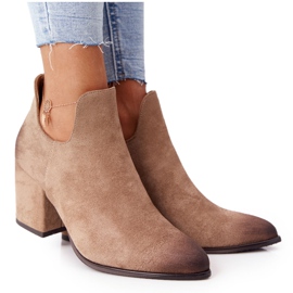 Vinceza Női bokacsizma kivágással Bézs Caroline