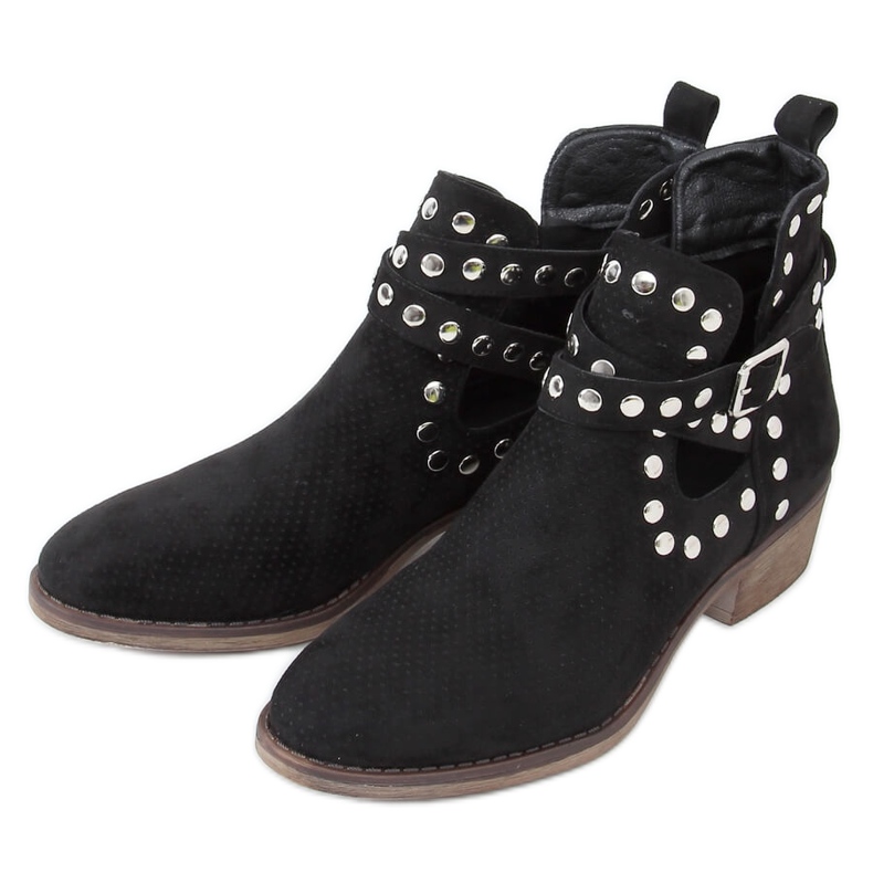 Csizma fekete csapokkal vágva NS196P Fekete