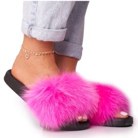 PS1 Női papucs szőrme Belmondo fukszia rózsaszín