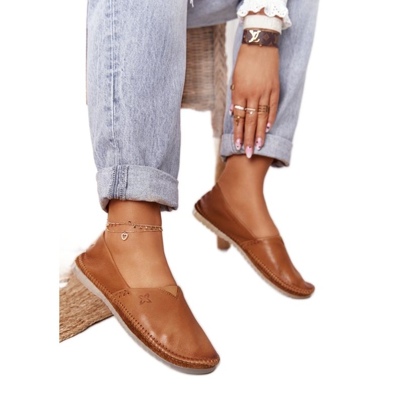 Női bőr balerinák Maciejka Red 01930-52 barna