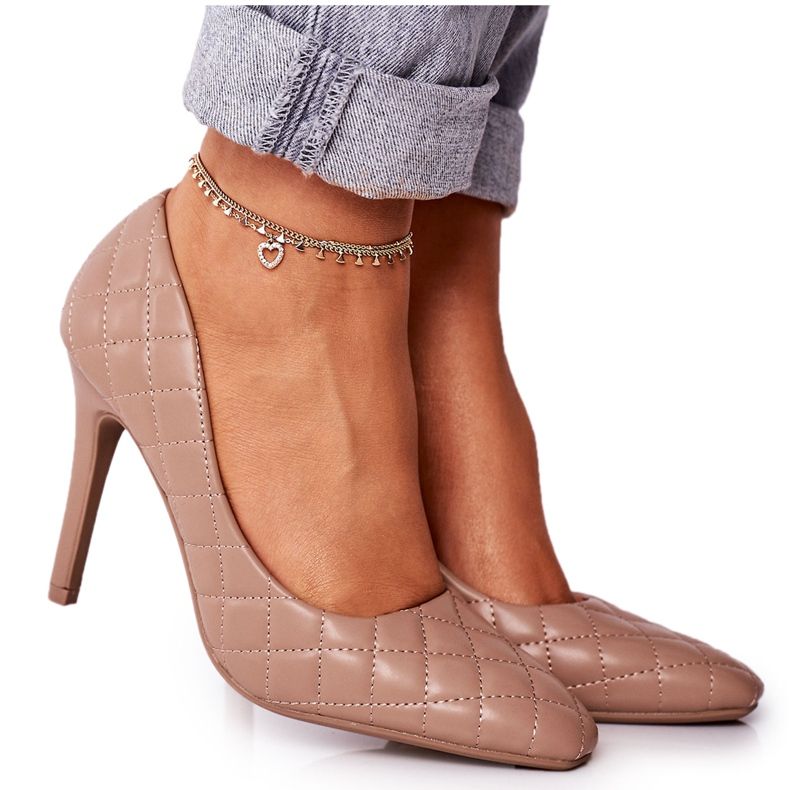 PS1 Elegáns steppelt stilettos Bright Brown Rosanna barna