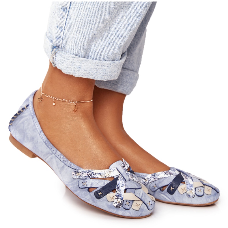 Női bőr balerinák Maciejka Blue 01358-45 kék Női bőr balerinák Maciejka Blue 01358-45 kék