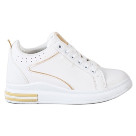 SHELOVET Fehér cipő rejtett ékkel