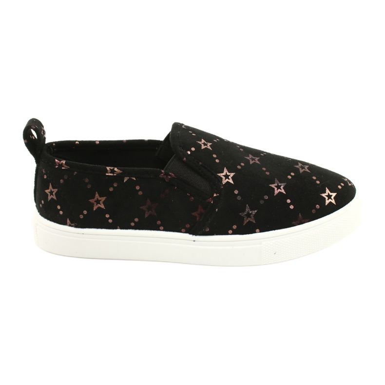 Evento Suede Sports Slip-On cipők 21DZ26-3931 ['fekete arany'] fekete