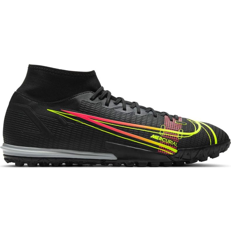 Nike Mercurial Superfly 8 Academy Tf CV0953 090 futballcipő fekete fekete