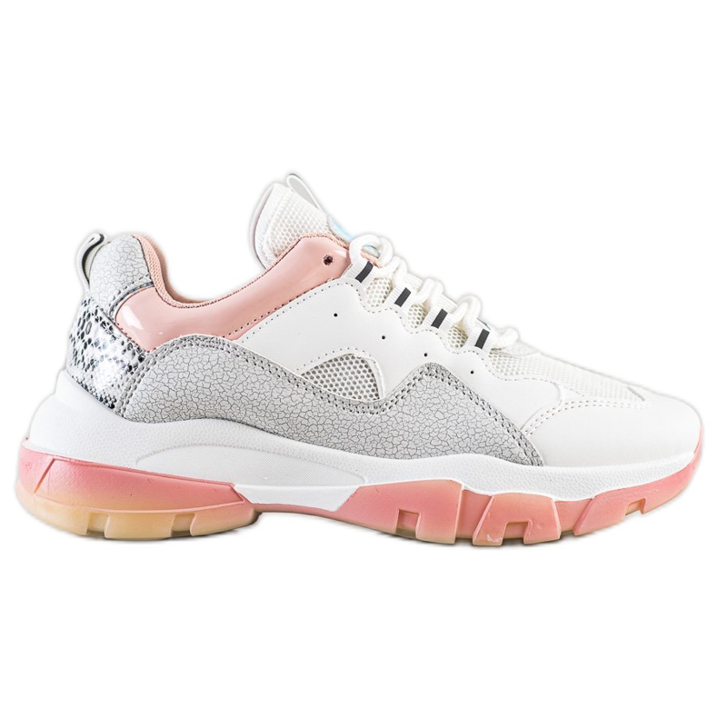 Ideal Shoes Cipők a rózsaszín platformon fehér