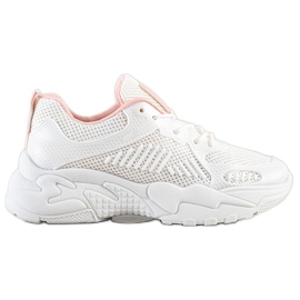 SHELOVET Tavaszi fehér cipők rózsaszín