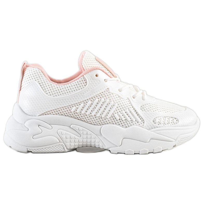 SHELOVET Tavaszi fehér cipők rózsaszín