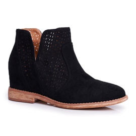 S.Barski Áttört csizma ék S. Bararski Fekete