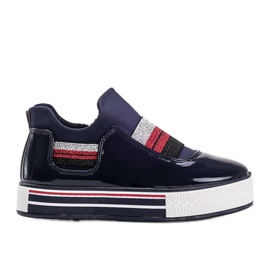 Sötétkék lakkozott Kaitlynn edzőcipők