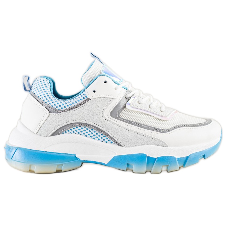 Ideal Shoes Cipők csillogó betéttel fehér sokszínű