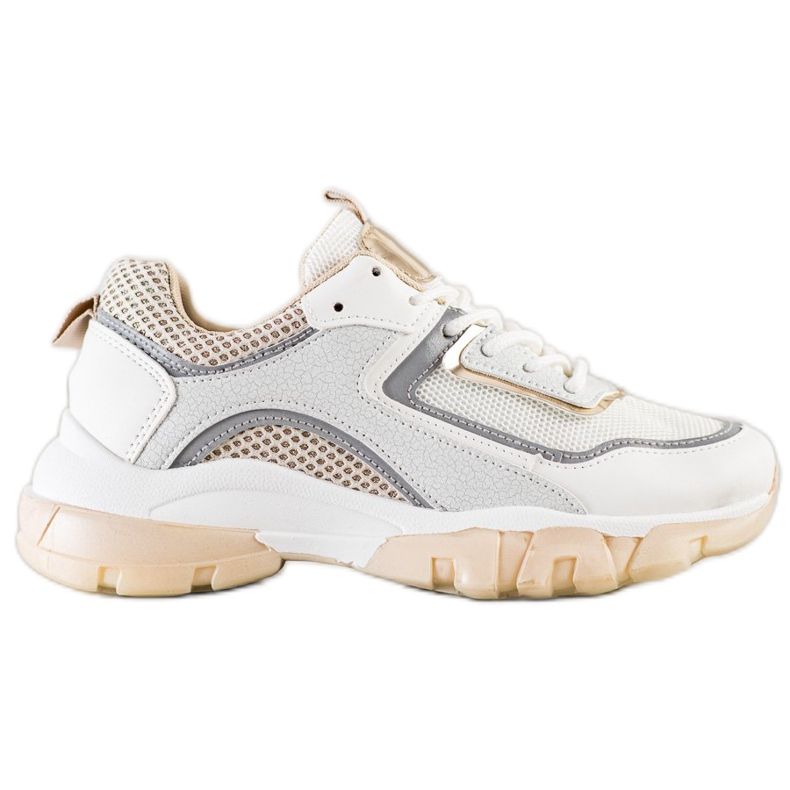 Ideal Shoes Cipők csillogó betéttel fehér sokszínű