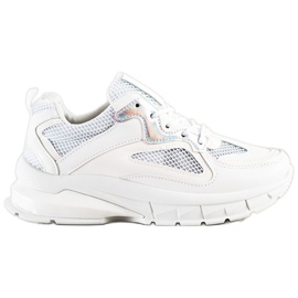 SHELOVET Fehér cipők a platformon