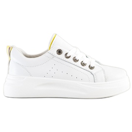 SHELOVET Divatos cipők a platformon fehér