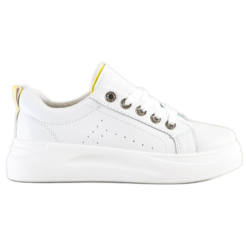 SHELOVET Divatos cipők a platformon fehér