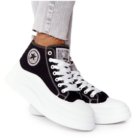 Női magas cipők a fekete szép lány platformon fehér