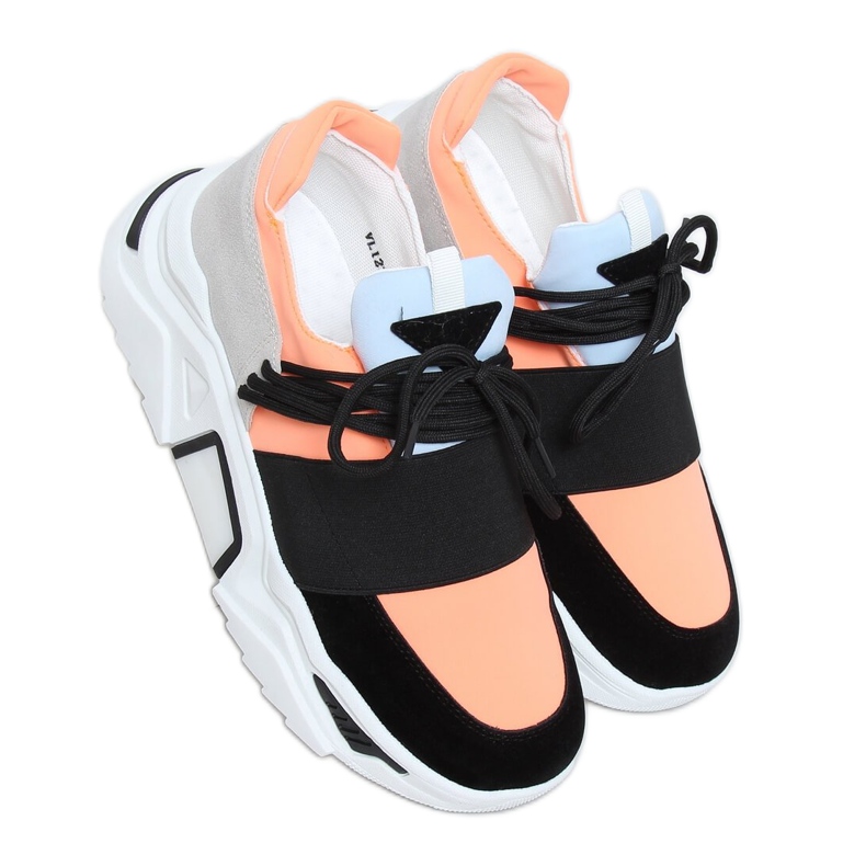 Magas talpú sportcipő VL127 Fekete rózsaszín szürke