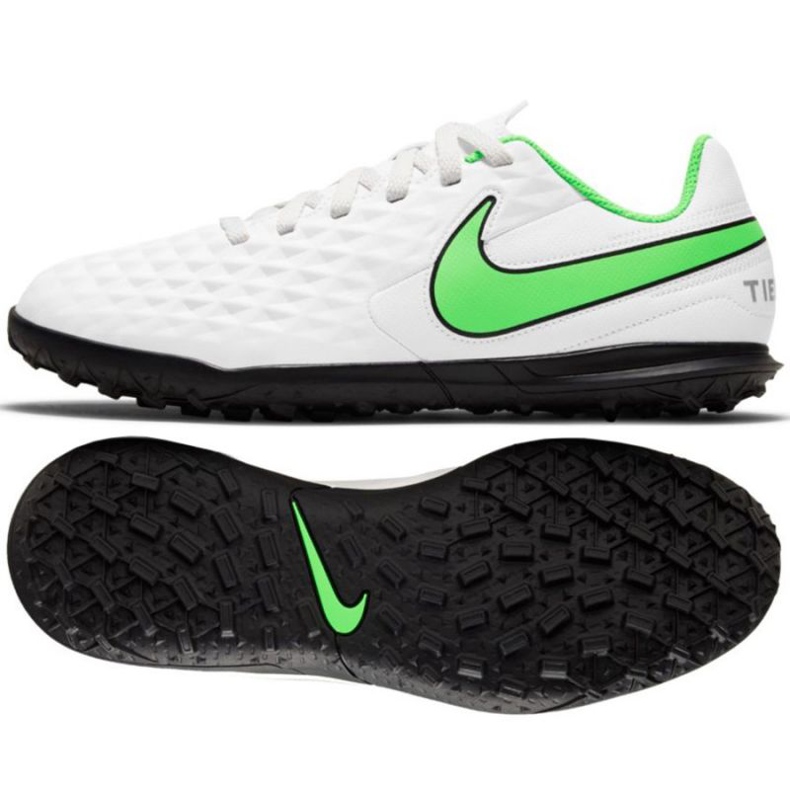 Nike Tiempo Legend 8 Club Tf Jr AT5883 030 futballcipő fehér fehér