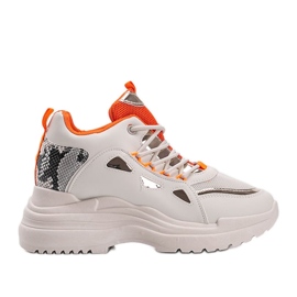 Felicia fehér és bézs színű kígyócipője