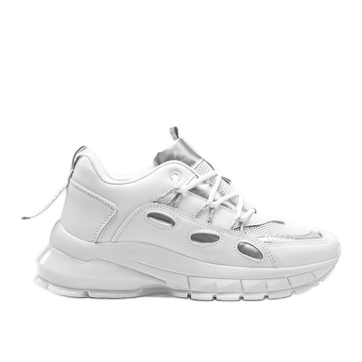 Fehér cipők ezüst Guadalupe betétekkel